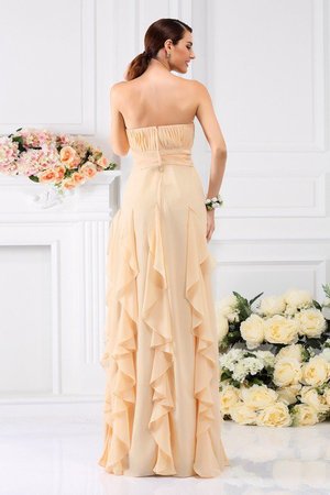 Robe demoiselle d'honneur plissage longue avec chiffon de bustier manche nulle