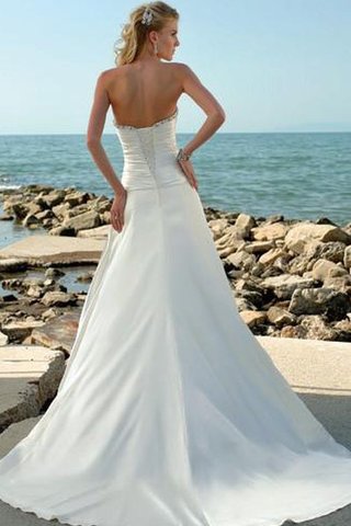 Robe de mariée satin tissé extensible avec perle de princesse en plage de bustier