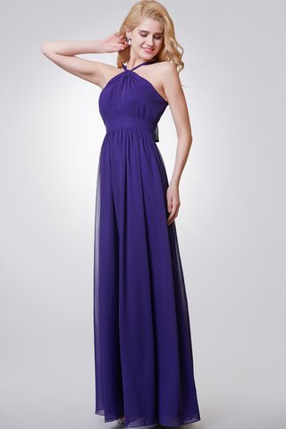 Robe demoiselle d'honneur longue avec ruban a-ligne ceinture avec chiffon