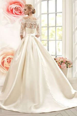 Robe de mariée distinguee de mode de bal sachet jusqu'au sol en satin