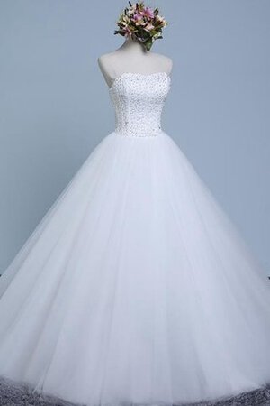 Robe de mariée avec lacets de mode de bal de col en cœur textile en tulle en dentelle