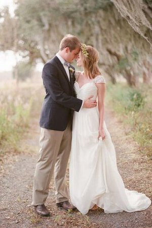 Robe de mariée longue décontracté sexy a plage avec perle