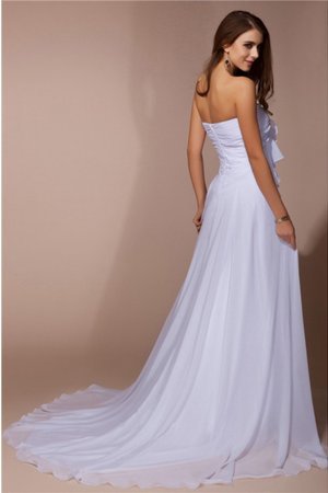 Robe de bal naturel manche nulle de fourreau en chiffon fermeutre eclair
