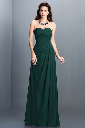 Robe demoiselle d'honneur longue avec chiffon avec zip avec fronce manche nulle