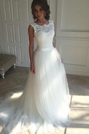 Robe de mariée en tulle de princesse sucré de traîne moyenne naturel