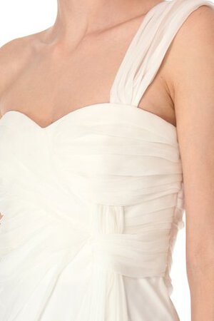 Robe de mariée plissé bref d'épaule asymétrique avec chiffon avec nœud