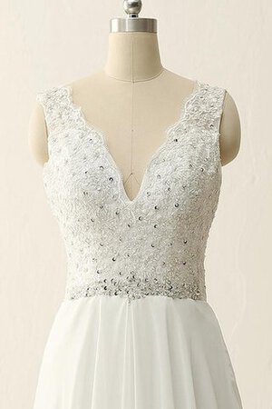 Robe de mariée plissage simple de traîne courte avec décoration dentelle a plage