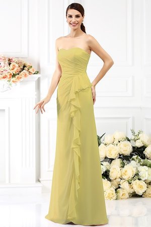 Robe de bal plissage longue avec chiffon avec fronce de col en cœur