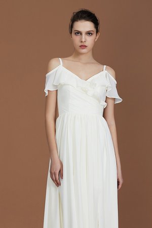 Robe demoiselle d'honneur angélique bretelles spaghetti ruché en chiffon a-ligne