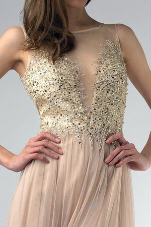 Robe de bal naturel manche nulle avec perle ligne a jusqu'au sol