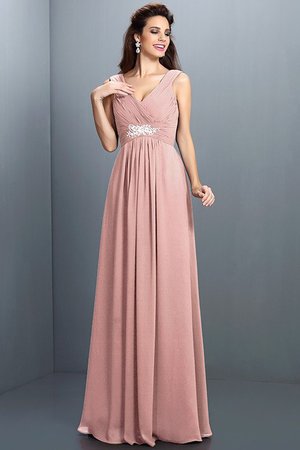 Robe demoiselle d'honneur plissage naturel en chiffon avec fronce avec sans manches