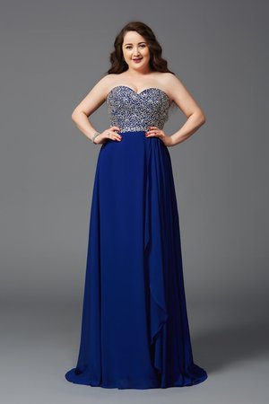 Robe de bal longue de col en cœur de princesse avec chiffon lache