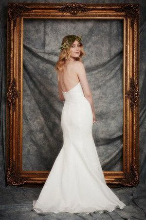 Robe de mariée elégant avec sans manches fermeutre eclair de traîne courte de sirène