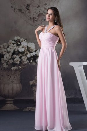 Robe de soirée plissé longue avec chiffon croisade avec perle