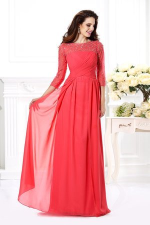 Robe de soirée longue fermeutre eclair avec manche 3/4 ligne a avec perle