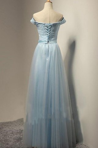 Robe demoiselle d'honneur ligne a en tulle cordon ceinture avec ruban