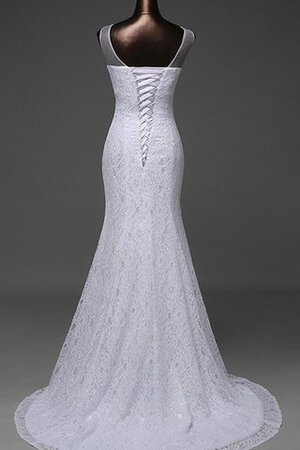 Robe de mariée facile de traîne courte v encolure avec décoration dentelle avec perle