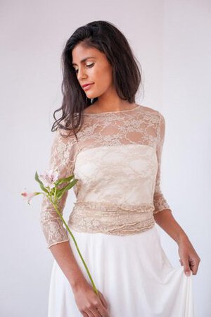 Robe de mariée vintage avec ruban avec décoration dentelle ceinture avec sans manches