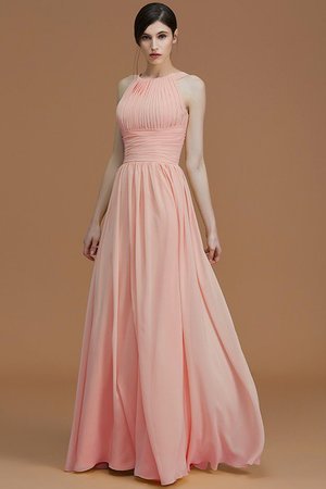 Robe demoiselle d'honneur a-ligne fermeutre eclair dénudé de princesse en chiffon