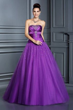 Robe de quinceanera longue cordon de bustier manche nulle longueur au ras du sol