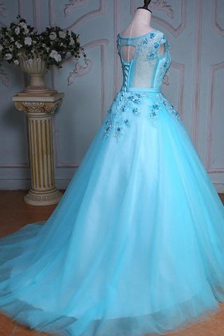 Robe de quinceanera de lotus arrivée au mollet en tulle avec perle decoration en fleur