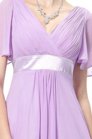 Robe de cocktail plissage bref avec chiffon avec manche courte de tour de ceinture en haute