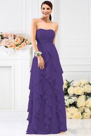 Robe demoiselle d'honneur plissage longue avec chiffon de bustier manche nulle