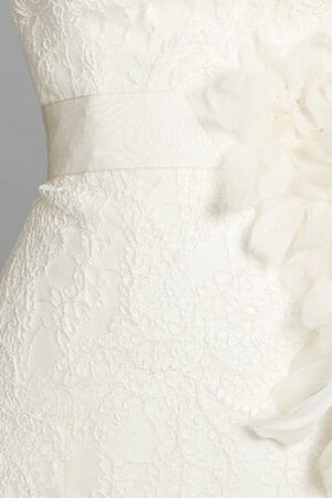 Robe de mariée ruchés longs avec ruban de lotus en organza ceinture