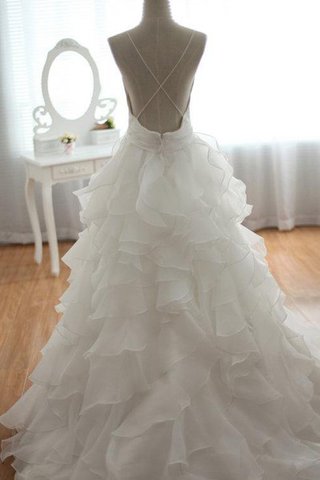 Robe de mariée gonflé en tout plein air manche nulle de tour de ceinture en haute ligne a