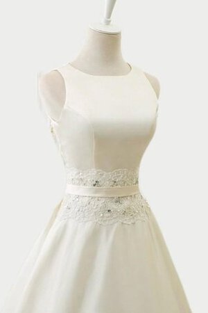 Robe de mariée de mode de bal en organza encolure ronde en dentelle ligne a