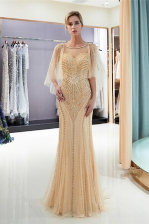 Robe de bal avec manche courte onirique fermeutre eclair avec cristal formelle