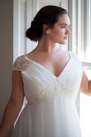 Robe de mariée informel simple ligne a avec manche épeules enveloppants en grandes tailles