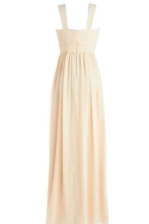 Robe demoiselle d'honneur facile bandouliere spaghetti ruché avec chiffon jusqu'au sol
