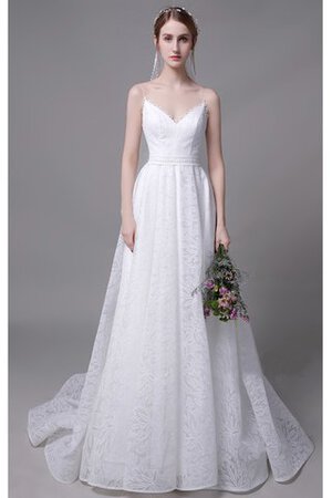 Robe de mariée avec zip morden de traîne courte romantique vintage