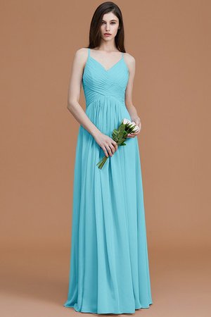 Robe demoiselle d'honneur de princesse ligne a ruché manche nulle avec chiffon