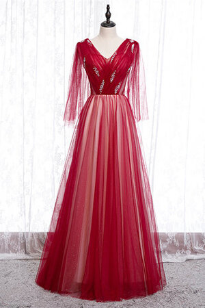 Robe de bal avec manche longue morden textile en tulle avec lacets chic