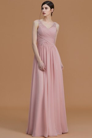 Robe demoiselle d'honneur jusqu'au sol en chiffon avec zip manche nulle de princesse