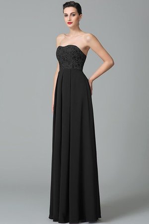 Robe demoiselle d'honneur longue en chiffon de col en cœur manche nulle a-ligne