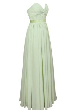 Robe demoiselle d'honneur a-ligne fermeutre eclair ruché manche nulle avec chiffon