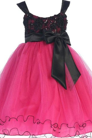 Robe cortège fille bandouliere spaghetti manche nulle avec nœud en organza a-ligne