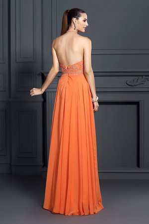 Robe de bal de princesse encolure ronde a-ligne avec zip manche nulle