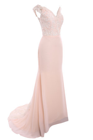 Robe mère de mariée facile en chiffon boutonné lache en tulle