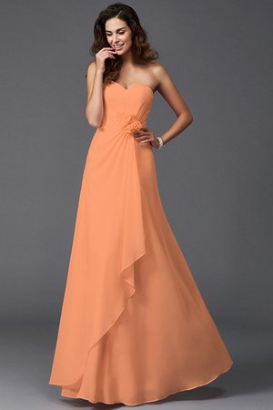 Robe demoiselle d'honneur longue avec chiffon avec zip ligne a avec fleurs