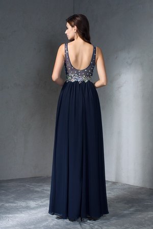 Robe de bal de col en v a-ligne avec perle avec sans manches de princesse
