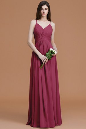 Robe demoiselle d'honneur de princesse ligne a ruché manche nulle avec chiffon
