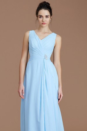 Robe demoiselle d'honneur avec chiffon ruché avec zip v encolure jusqu'au sol