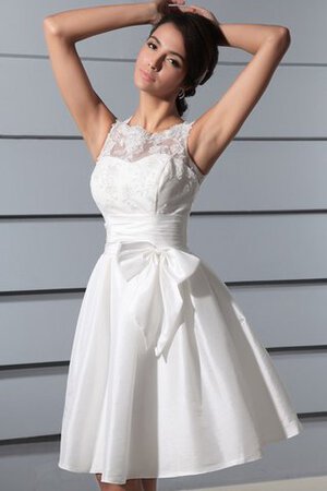 Robe de mariée festonné simple bref textile taffetas manche nulle