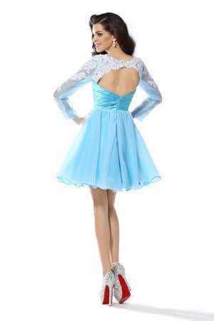 Robe de cocktail courte ligne a fermeutre eclair de princesse avec manche longue