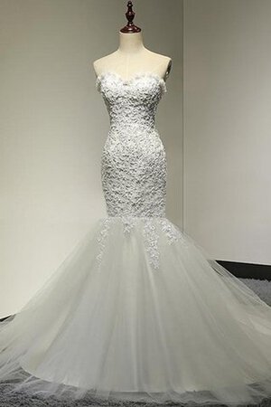 Robe de mariée exceptionnel en tulle avec sans manches de traîne moyenne de sirène