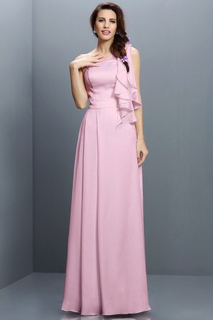 Robe demoiselle d'honneur longue avec sans manches avec chiffon ligne a de lotus